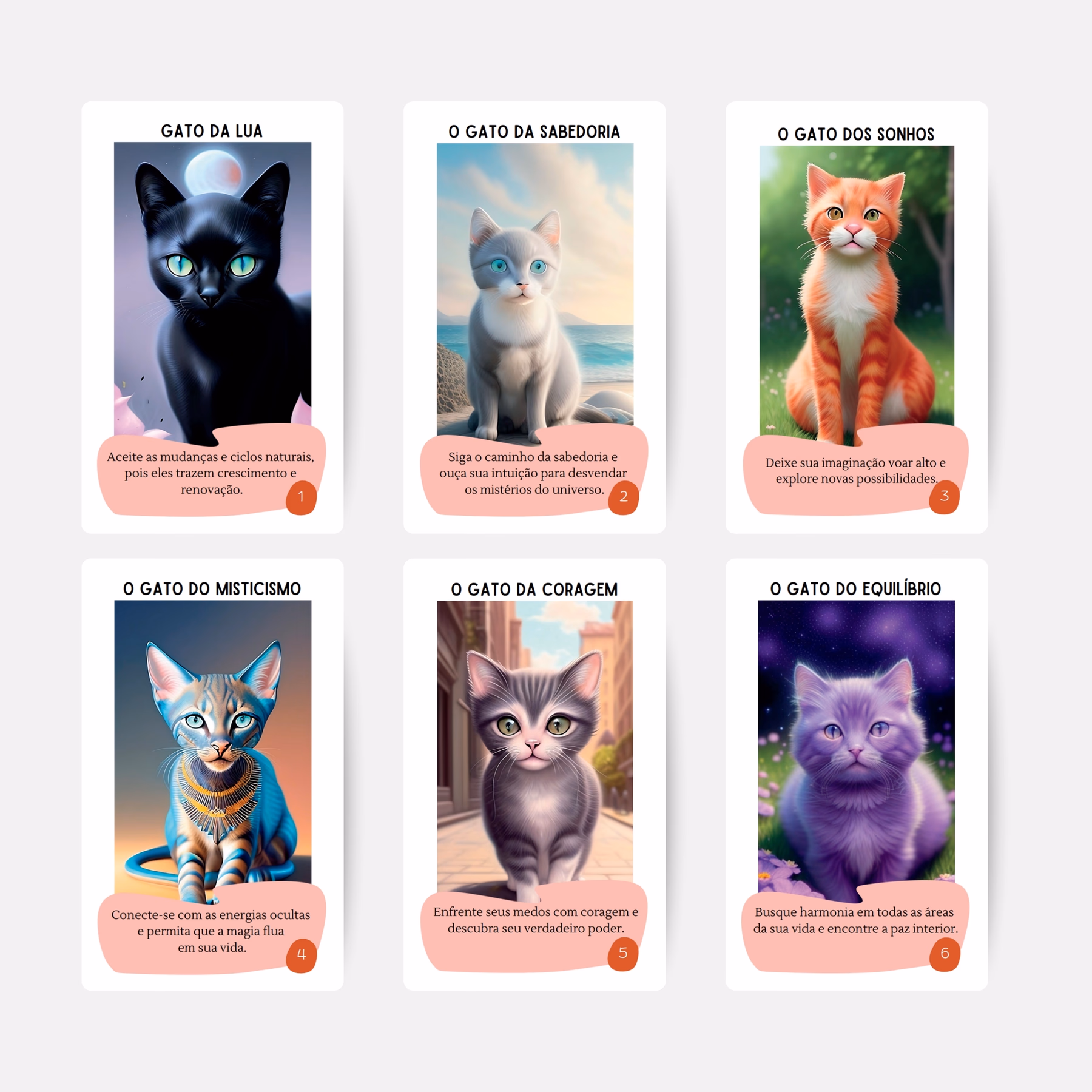 O oráculo Místico dos Gatos - Cartas e livreto